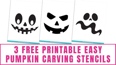 3 Free Printable Easy Pumpkin Carving Stencils