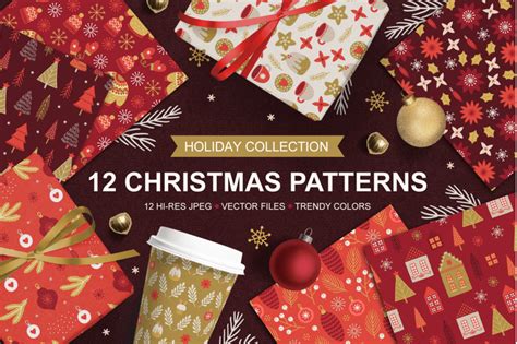 12 Christmas Seamless Patterns By Miu Miu | TheHungryJPEG.com