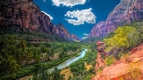 Images Zion National Park USA Nature Mountains Parks river 2560x1440