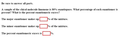 Solved A sample of the chiral molecule limonene is 80% | Chegg.com