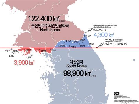 North & South Korea border — before and after the... - Maps on the Web