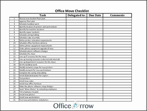 10 Internal Office Move Checklist Template - SampleTemplatess ...