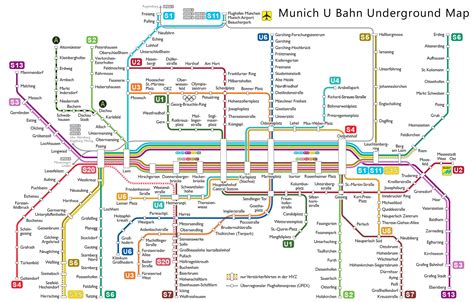 Munich u bahn map - Munchen u bahn map (Bavaria - Germany)