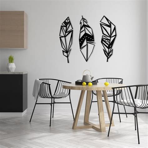 LaModaHome GeoFeathers - Metal Wall Decor, Metal Wall Decor, Metal Wall ...