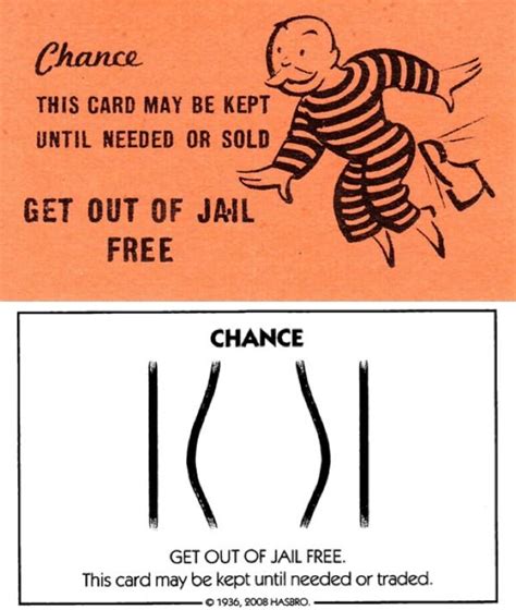 Then & Now #13: Monopoly "Get Out of Jail Free" card | Card templates ...