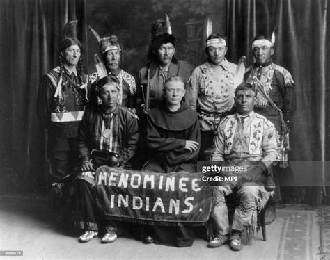 A delegation from the Menominee or Menomini tribe attend a Catholic ...