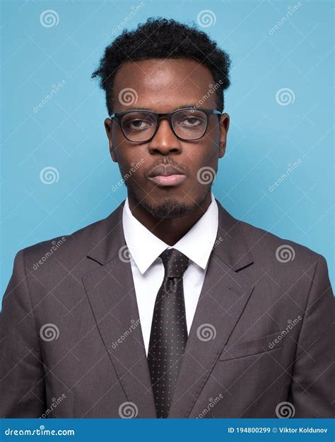 Portrait of an African American Man with Glasses Stock Image - Image of real, studio: 194800299