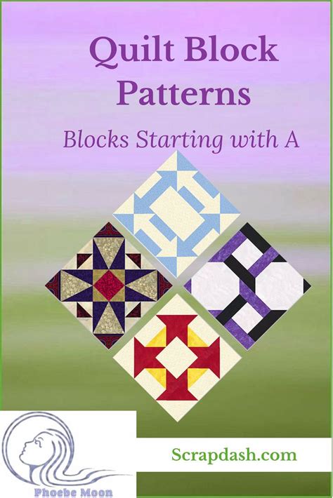 Phoebe Moon Quilt Tutorials ⋆ Free Block Patterns Letter A | Moon quilt ...