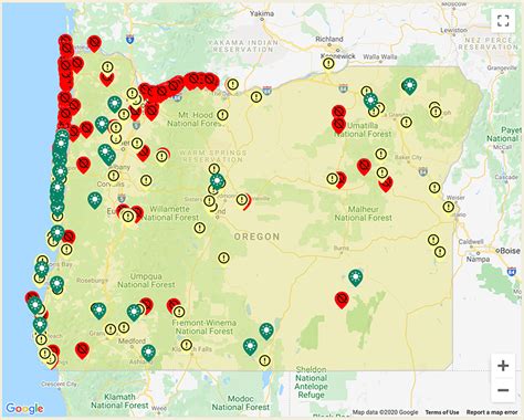 oregon-state-parks-status-map - PCT: Oregon