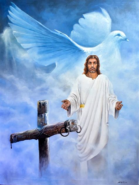 Messiah Jesus Christ within Heaven | Acrylic Painting on Canvas By ...