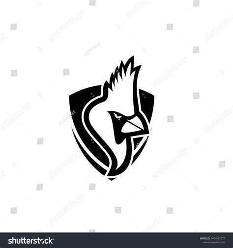 Cardinal Bird Head Black White Mascot Stock Vector (Royalty Free ...