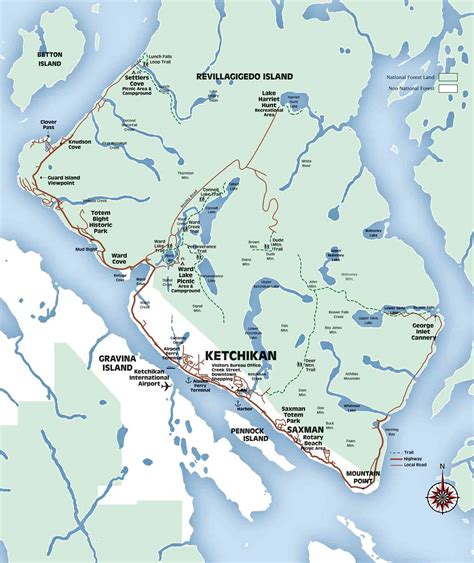 Juneau, Skagway, Ketchikan Alaska Map and Walking Guide