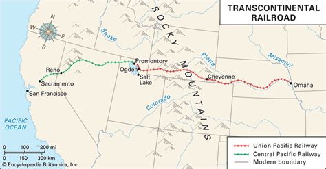 Transcontinental Railroad Map