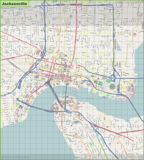 Large detailed map of Jacksonville - Ontheworldmap.com