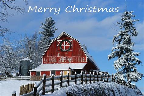 Merry Christmas Card by Randy Harris | Red barn, Barn, Barn photos