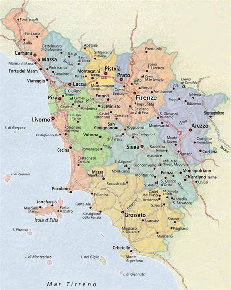 Political Map Tuscany • Mapsof.net