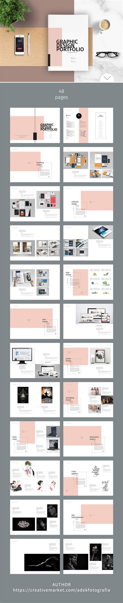 Graphic Design Portfolio Template | Brochure Templates ~ Creative Market