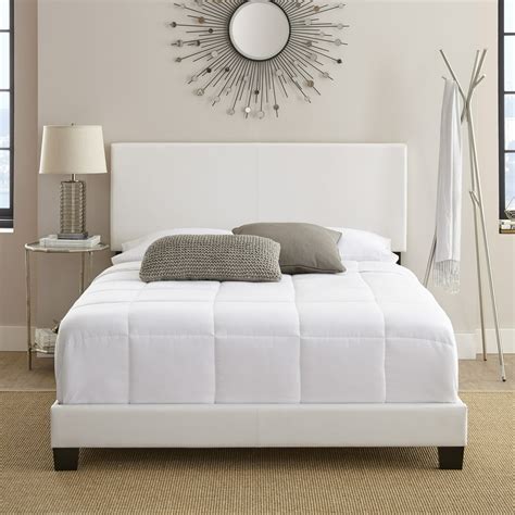 Premier Sutton Upholstered Faux Leather Platform Bed Frame, Queen ...