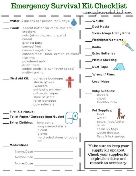 Emergency Survival Kit List for Your Whole Family, with Printable Checklist