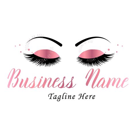 Lash rose gold logo design pink lash watermark pink eyelash