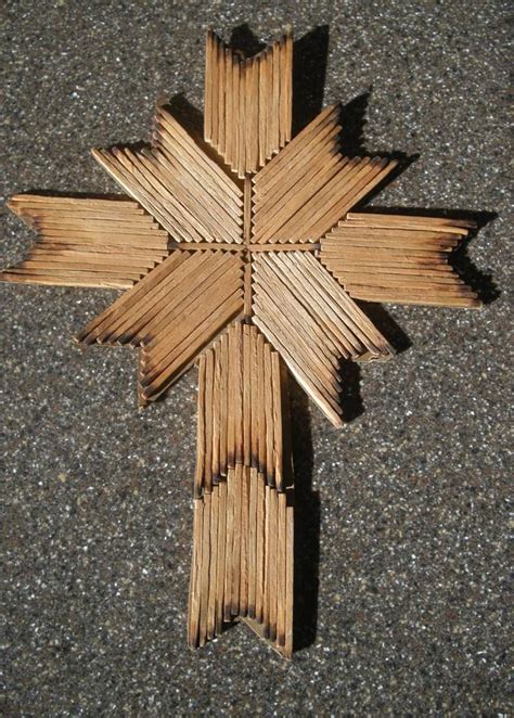 Folk Art Match Stick Vintage Wall Hanging Cross | Etsy in 2023 | Stick ...