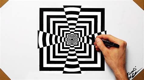 Cool Optical Illusion Quadrate - Speed Drawing 2018 ( How To Draw ...