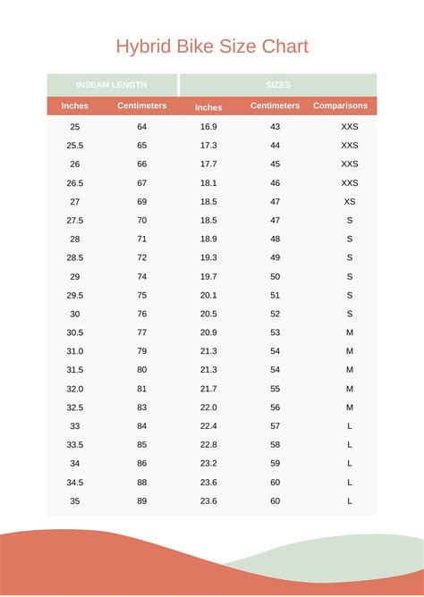 Hybrid Bike Size Chart in PDF - Download | Template.net