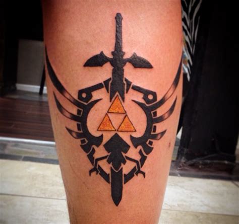 Hylian shield and master sword tattoo | TATTOO