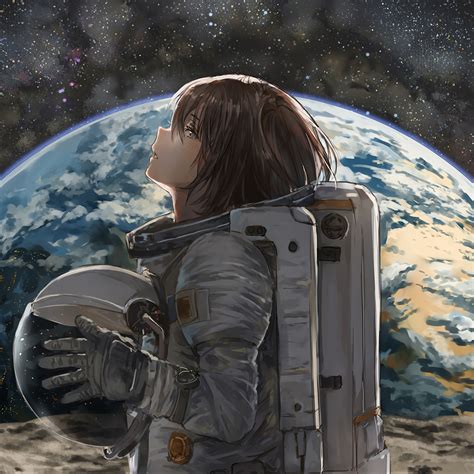 Space, Astronaut, Anime, Girl, Earth, 4K, 3840x2160, #19 Wallpaper PC ...