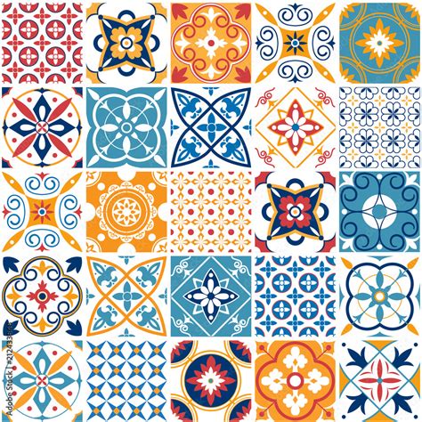 Portugal seamless pattern. Vintage mediterranean ceramic tile texture ...