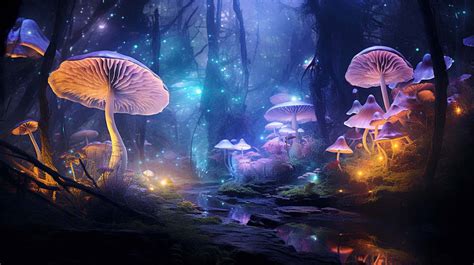 glowing mushrooms by YoshiAIart on DeviantArt