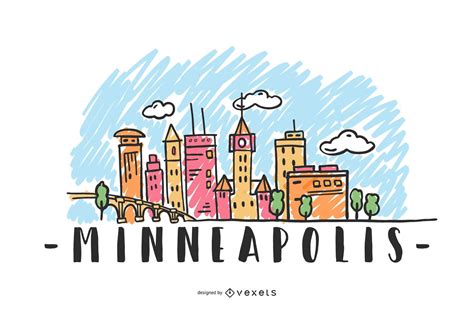 Minneapolis Silhouette Skyline Vector Download