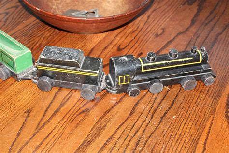 Large Vintage Wooden Toy Train Set 1940s