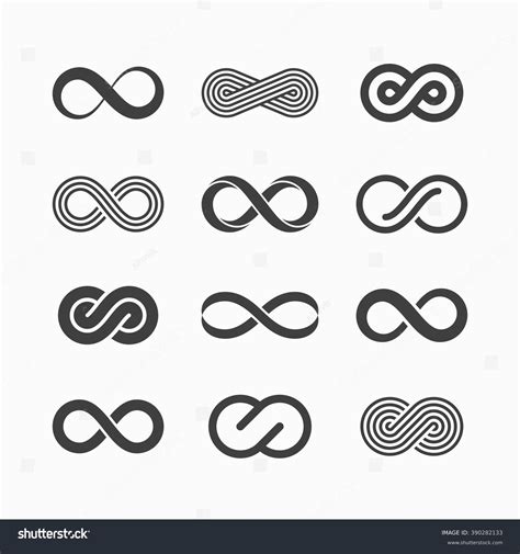 Infinity Symbol Icons Vector Illustration - 390282133 : Shutterstock