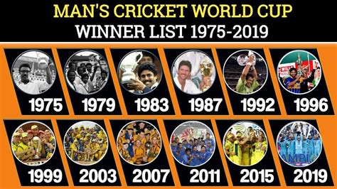 All The Cricket World Cup Winners