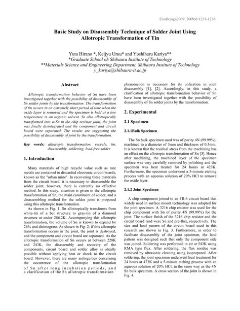 (PDF) Basic Study on Disassembly Technique of Solder Joint Using ...