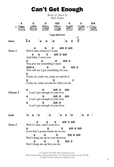 Can't Get Enough by Bad Company - Guitar Chords/Lyrics - Guitar Instructor