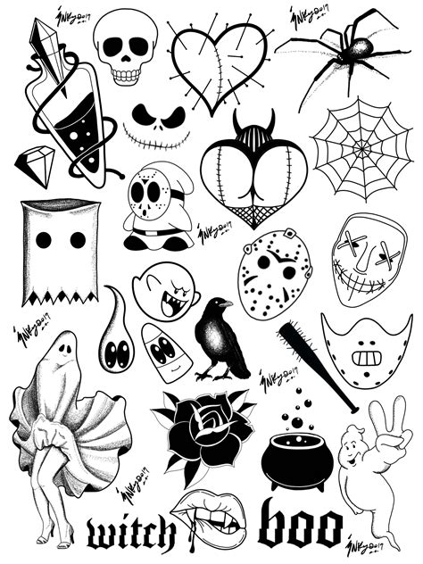 Halloween tattoo flash, Flash tattoo designs, Tattoo flash art