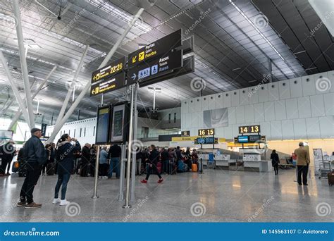 Santiago De Compostela Airport. Interior of the Passenger Terminal ...