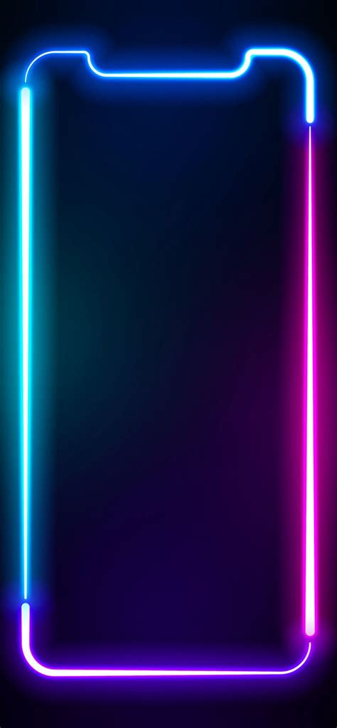 a neon frame on a black background