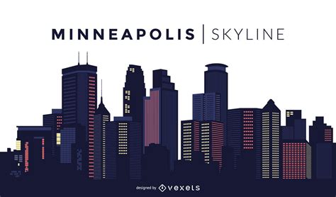 Minneapolis Skyline Design Vector Download