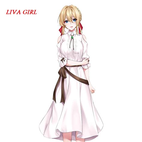 Liva girl Japanese Anime Violet Evergarden white Dress Cosplay Women ...