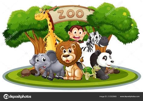 Cute Animals Zoo Illustration Stock Vector Image by ©interactimages ...