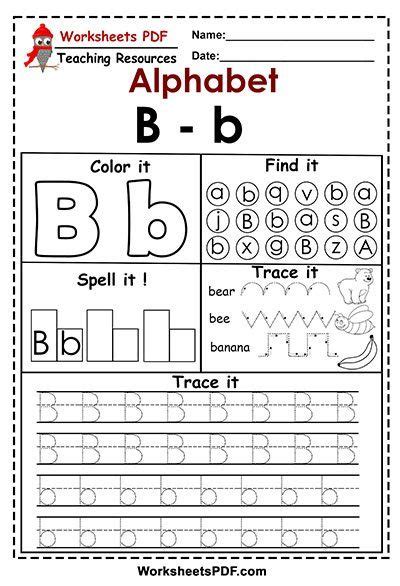 Letter B Worksheets PDF – Recognize, Trace, & Print