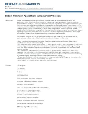 Fillable Online Hilbert Transform Applications in Mechanical Vibration ...