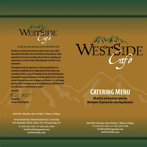 Westside Cafe Catering Menu by Jake Burns - Issuu