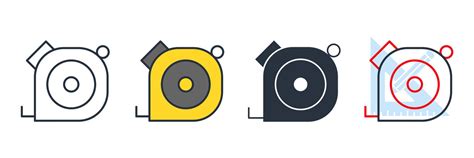 tape measure icon logo vector illustration. Measurement tape symbol ...