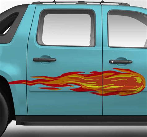 Fire flame effect car sticker - TenStickers