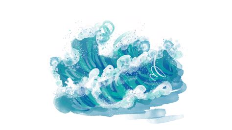 Ocean Wave PNG Image, Ocean Waves Watercolor Ocean Blue Waves, Wave ...