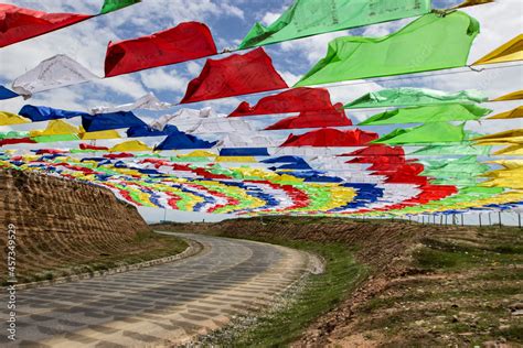 buddhist prayer flags Stock Photo | Adobe Stock